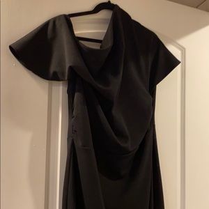 ASOS Off Shoulder Midi Black figure flattering.